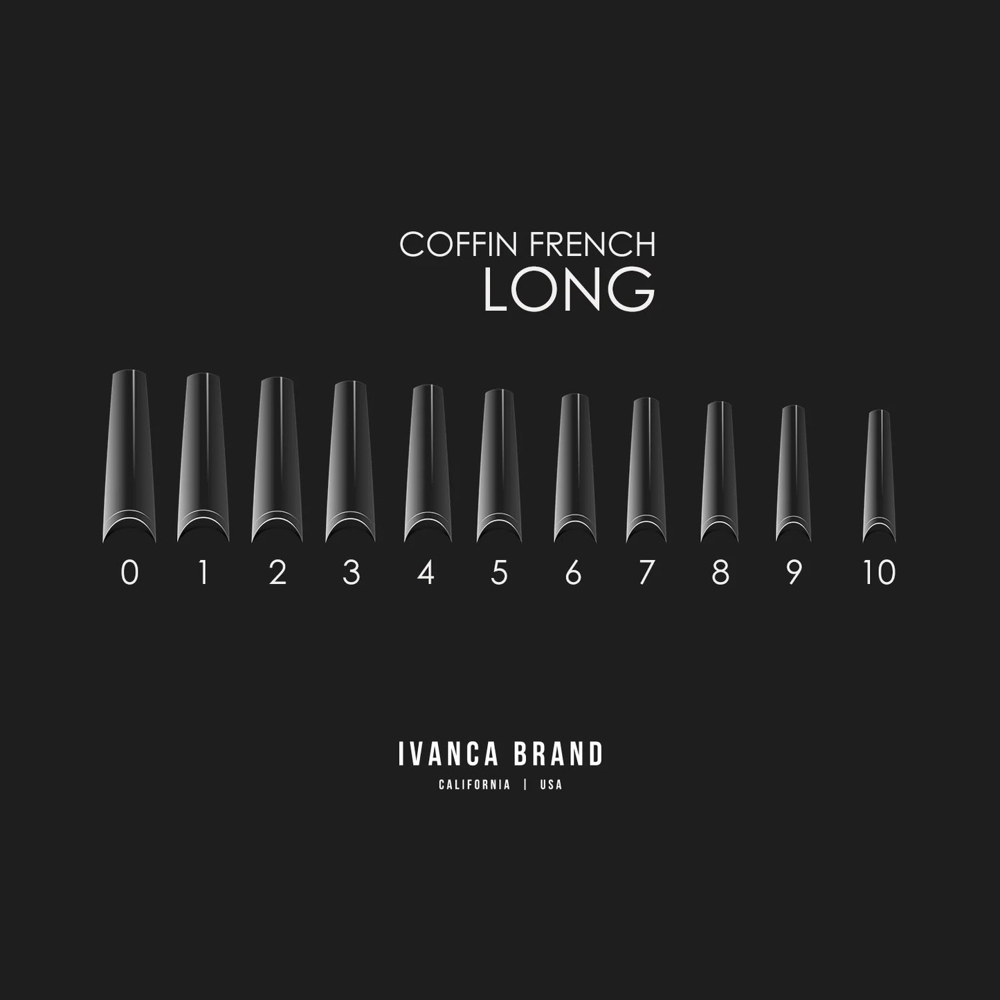 IVANCA French Coffin Long Tips - 550 pcs