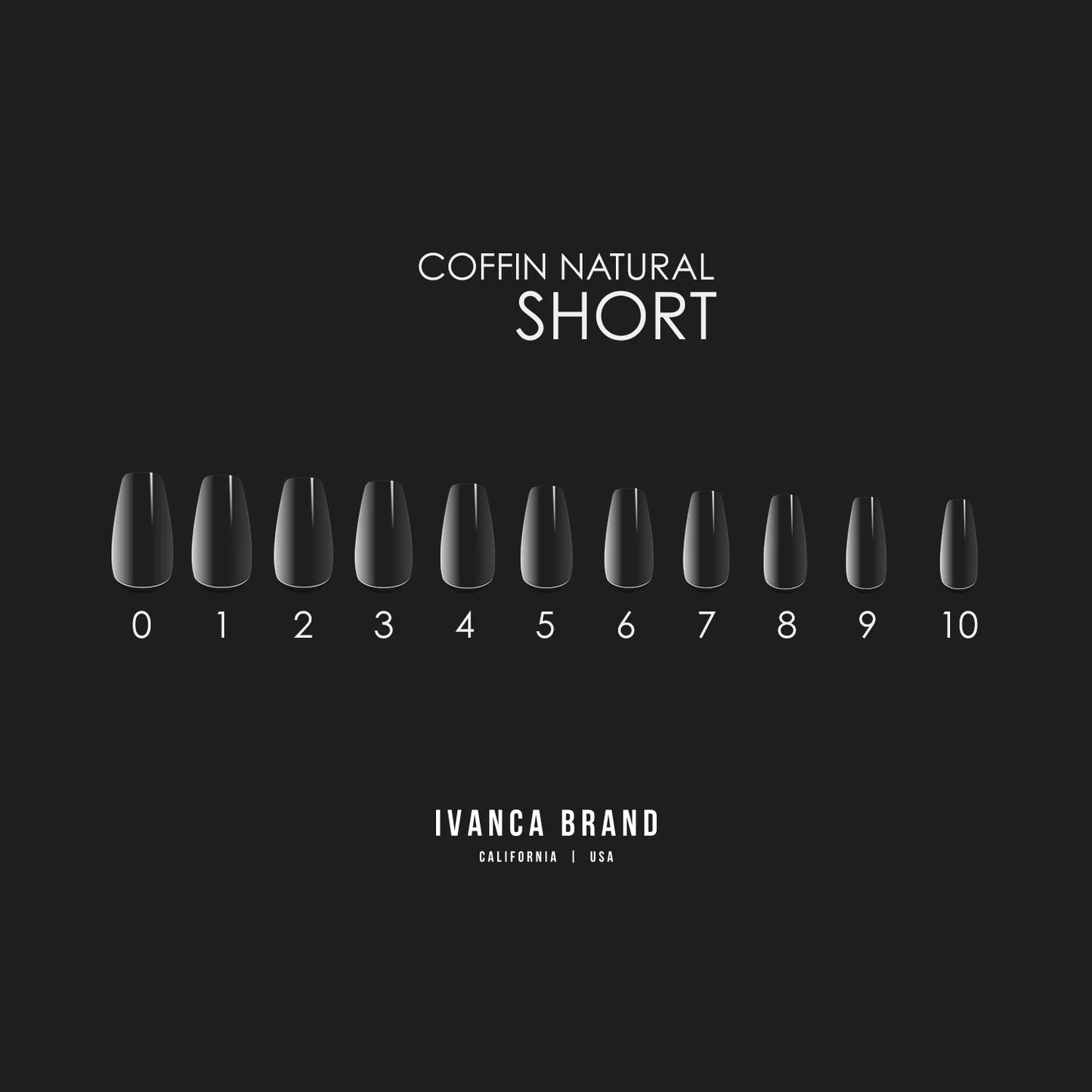 IVANCA Natural Coffin Short Tips - 550 pcs